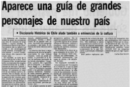 Aparece una guía de grandes personajes de neustro país Aparece una guía de grandes personajes de neustro país
