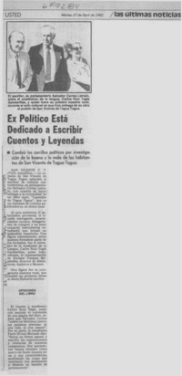 Ex político está dedicado a escribir cuentos y leyendas. Ex político está dedicado a escribir cuentos y leyendas.