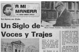 Un siglo de voces y trajes Un siglo de voces y trajes