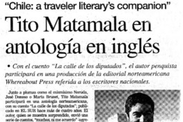 Tito Matamala en antología en inglés. Tito Matamala en antología en inglés.