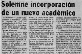 Solemne incorporación de un nuevo académico. Solemne incorporación de un nuevo académico.