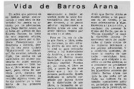Vida de Barros Arana Vida de Barros Arana