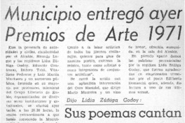 Municipio entregó ayer premios de arte 1971. Municipio entregó ayer premios de arte 1971.