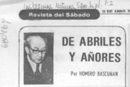 De abriles y añores De abriles y añores