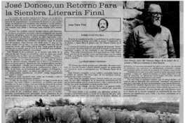 José Donoso, un retorno para la siembra literaria final.