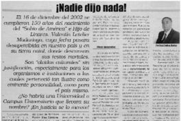 Nadie dijo nada! Nadie dijo nada!