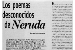 Los poemas deconocidas de Neruda Los poemas deconocidas de Neruda