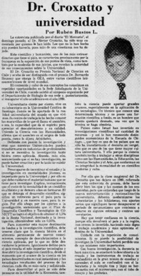 Dr. Croxatto y universidad