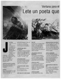 Lete un poeta que sueña por la vida : [entrevista]