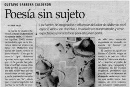 Poesía sin sujeto Poesía sin sujeto