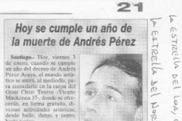 Hoy se cumple un año de la muerte de Andrés Pérez. Hoy se cumple un año de la muerte de Andrés Pérez.