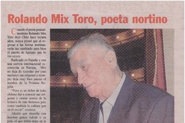 Rolando Mix Toro, poeta nortino Rolando Mix Toro, poeta nortino