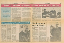 Habla el "abogado del diablo" para la primera santa chilena Habla el "abogado del diablo" para la primera santa chilena