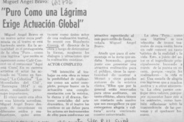 "Puro como una lágrima exige actuación global". "Puro como una lágrima exige actuación global".