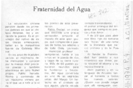Fraternidad del agua Fraternidad del agua