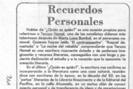 Recuerdos personales Recuerdos personales