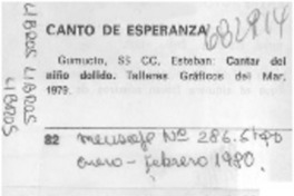 Canto de esperanza.