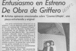 Entusiasmo en estreno de obra de Griffero Entusiasmo en estreno de obra de Griffero