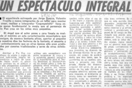 Un Espectáculo integral. Un Espectáculo integral.