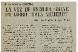 La Voz de Escilda Greve en libro "Tres mujeres" La Voz de Escilda Greve en libro "Tres mujeres"