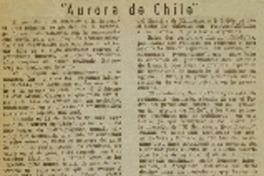 Aurora de Chile" Aurora de Chile"
