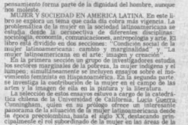 Mujer y sociedad en América Latina.