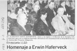 Homenaje a Erwin Haferveck. Homenaje a Erwin Haferveck.