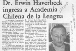 Dr.Erwin Haverberck ingresa a Academia Chilena de la Lengua. Dr.Erwin Haverberck ingresa a Academia Chilena de la Lengua.