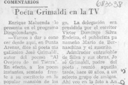 Poeta Grimaldi en la TV Poeta Grimaldi en la TV