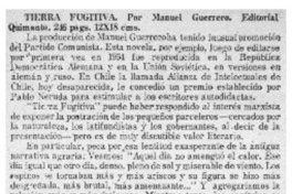 Tierra fugitiva. Tierra fugitiva.