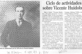 Ciclo de actividades sobre Vicente Huidobro. Ciclo de actividades sobre Vicente Huidobro.