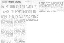 Ha entregado a su patria 20 años de investigación en obras publicadas y por editar. Ha entregado a su patria 20 años de investigación en obras publicadas y por editar.