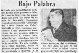 Bajo palabra.