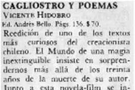 Cagliostro y poemas.