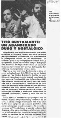 Tito Bustamante: un abanderado duro y nostálgico.