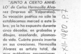 "Junto a cierto anhelo" "Junto a cierto anhelo"