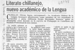 Literato chillanejo, nuevo académico de la lengua Literato chillanejo, nuevo académico de la lengua