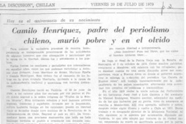 Camilo Henríquez, padre del periodismo chileno, murió pobre y en el olvido Camilo Henríquez, padre del periodismo chileno, murió pobre y en el olvido