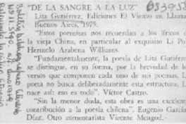 De la sangre a la luz. De la sangre a la luz.