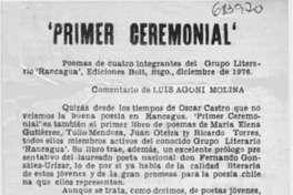 Primer ceremonial Primer ceremonial
