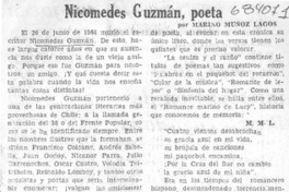 Nicomedes Guzmán, poeta Nicomedes Guzmán, poeta
