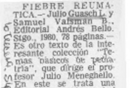 Fiebre reumática.