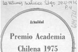 Premio Academia Chilena 1975 Premio Academia Chilena 1975