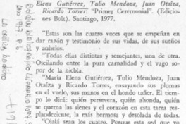 Primer ceremonial. Primer ceremonial.