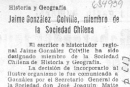 Jaime González Colville, miembro de la Sociedad Chilena. Jaime González Colville, miembro de la Sociedad Chilena.