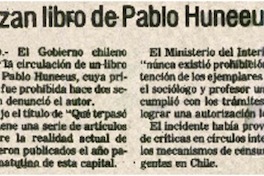 Autorizan libro de Pablo Huneeus. Autorizan libro de Pablo Huneeus.