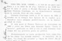 Falleció ayer el poeta Juan Guzmán Cruchaga. Falleció ayer el poeta Juan Guzmán Cruchaga.