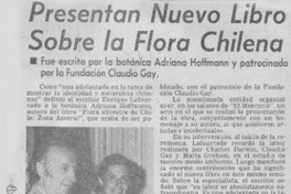 Presentan nuevo libro sobre la flora chilena. Presentan nuevo libro sobre la flora chilena.