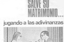 Salve su matrimonio-- jugando a las adivinanzas Salve su matrimonio-- jugando a las adivinanzas