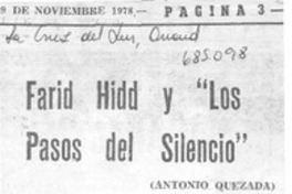 Farid Hidd y "Los pasos del silencio"